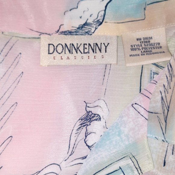 Donnkenny Women Large Floral Button Up Blouse Top - Picture 5 of 5